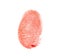 Bloody fingerprint on white background