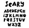 Bloody halloween alphabet. Vector font, latin letters