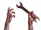 Bloody hand holding a big wrench, bloody wrench, big key, bloody theme, halloween theme, crazy mechanic, white background