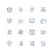 Bloom launch line icons collection. Facebook, Announcement, Launch, Technology, Innovation, Market, Community vector and