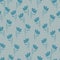 Bloom nature seamless pattern with random vintage little abstract flowers ornament. Blue background