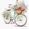 Bloom and Ride: Spring Flowers in Bicycle Baskets AI Generated