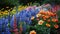 Blooming Beauty: Colorful Flower Garden with Vibrant Blossoms & Lush Foliage