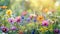 Blooming Beauty: A Serene Nature Background with Wildflowers