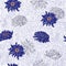 Blooming Blue Japanese chrysanthemum flowers hand drawn polka dots line brush seamless pattern illustration.Design for fashion ,