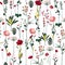 Blooming Botanical flowers  soft and gentle seamless pattern on vector repeat design for fashion,fabric,wallpaper and all prints