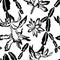 Blooming cactus jumbo black and white pattern