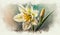 Blooming Daffodil: A Delicate and Joyful Watercolor Painting