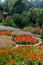 Blooming flowerbed in Batumi in Georgia