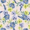 Blooming garden Floral seamless pattern in in sweet gentle mood of botanical flowers. Vector EPS10 fashion prints hand drawn style