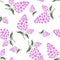 Blooming lilac branches seamless pattern. Spring flowers