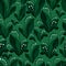 Blooming lily of the valley forest seamless pattern. Elegant floral pattern isolated on green background