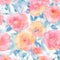 Blooming midsummer meadow vintage flower pattern. Plant background for fashion. Generative AI Illustration.