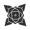 Blooming rose glyph icon