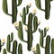 Blooming saguaro cactus. Seamless watercolor pattern for wrapping paper, wallpaper and textiles.