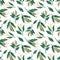 Blooming sourwood branches, seamless pattern