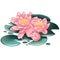 Blooming spring floral card. Lotus flowers. Meditation time. Yoga