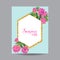 Blooming Spring and Summer Golden Floral Frame