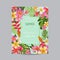 Blooming Summer Floral Frame, Poster, Banner. Tropical Flowers Card for Invitation, Greetings, Wedding, Baby Shower