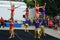 Bloomington City, USA - August 27, 2016 - Gamma Phi Circus acrobats at Sweetcorn and Blues Festival - This photo was taken during