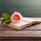 Blooms and Bookscape: A Literary Scene with Beautiful Flowers