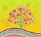 Blossoming Cherry Tree Abstract Illustrations