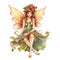 Blossoming fairyland magic, charming illustration of colorful fairies with blossoming wings and magical flower magic