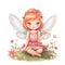 Blossoming fairyland magic, charming illustration of colorful fairies with cute wings and magical blossom delights