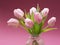 Blossoming light pink tulips, bright springtime bouquet floral card, selective focus 3