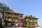 Blossoming picturesque houses on lakeside, Limone, Italy