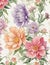 Blossoming Serenity: Watercolor Flower Pattern on White