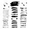 Blot and brushes big vector set. Realistic blots and brushes isolated on white background.