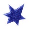 Blot of dark blue nail polish shaped star isolated on white