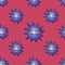 Blot seamless pattern with the inscription February 29 leap day. Violet spot with black text on a coral isolated background.