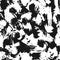 Blots camo seamless background. Chaotic monochrome pattern of paint splashes spots. Vector hand drawn camouflage texture