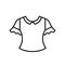 Blouse clothes vector icon outline black. EPS 10.. Womens shirt illustration.... Flat outline sign.. Shop online concept. Females