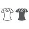 Blouse line and glyph icon, clothing and fashion, woman shirt sign, vector graphics, a linear pattern