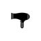 Blow dryer or hair dryer icon vector design black. Hairdresser symbol isolated on white background. Vector EPS 10