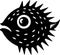 blowfish Black Silhouette Generative Ai