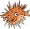 Blowfish fish cartoon illustration