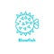 Blowfish sea fish vector icon or logo