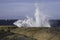 Blowhole at Bicheno erupting water in Tasmania, Australia