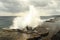 blowhole explosion on tonga coastline in south pacific