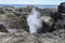 Blowhole is major tourist attraction. Under certain sea conditions, the blowhole can spray water up to 25 metres at Kiama, NSW.