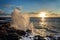 Blowhole on rocky coastline