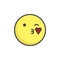 Blowing kiss face emoticon filled outline icon