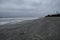 Blowing sand and heavy surf during a storm, Atlantic coast beach