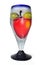 Blown glass cup with an hand painted apple