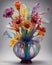 Blown-Glass Flower Bouquet in Photorealism