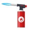 Blowtorch with blue flame isolated on white background. Manual gas torch burner, Welding flame tool icon. Vector